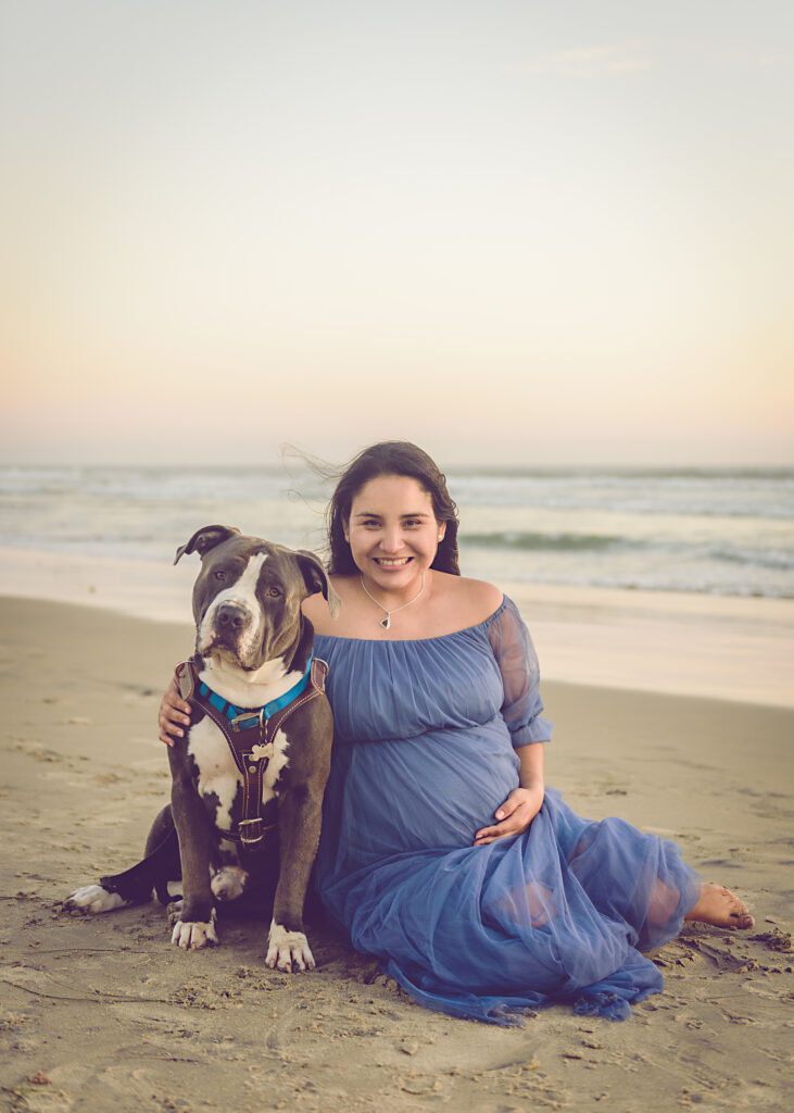 maternidad con perro